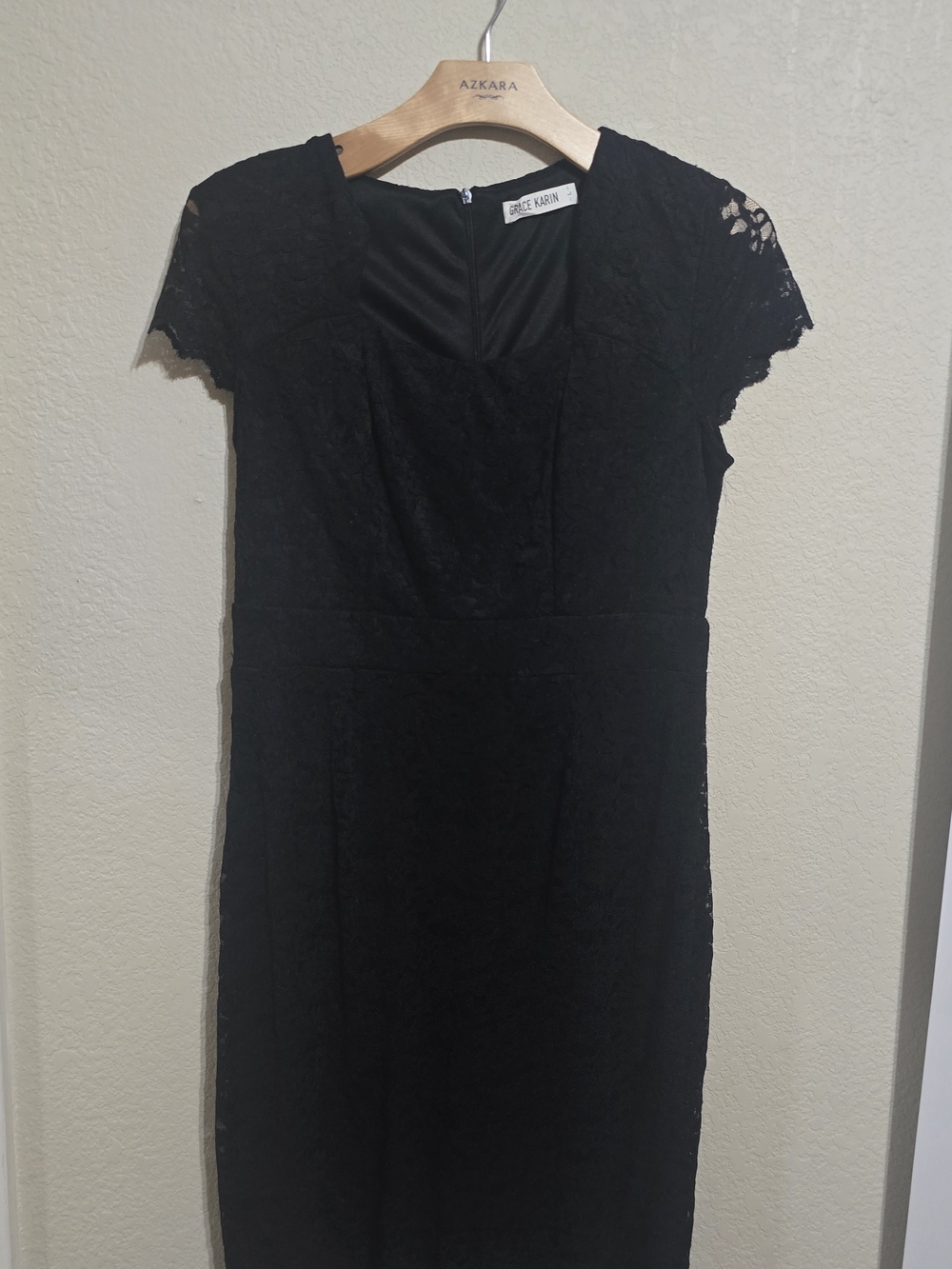 Grace Karin Black Lace Midi Dress